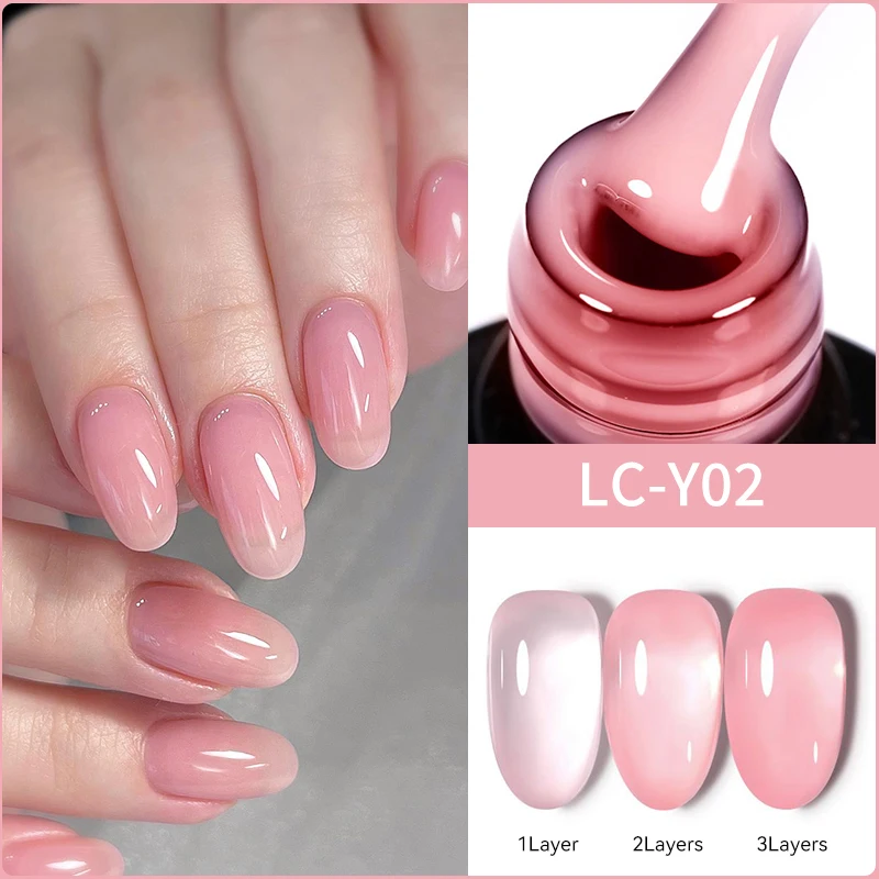 LILYCUTE 7ml Natural Jelly Nude Pink Gel Nail Polish Spring Summer Translucent Color Semi Permanent  Soak Off Nail Art Varnish