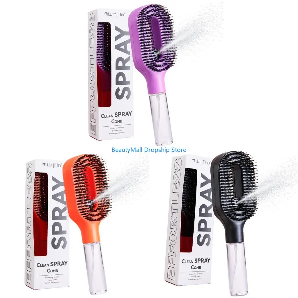 40JD 2 In 1 Water Sprayer Comb Hair Brush For Dry And Wet Hair Hydrating