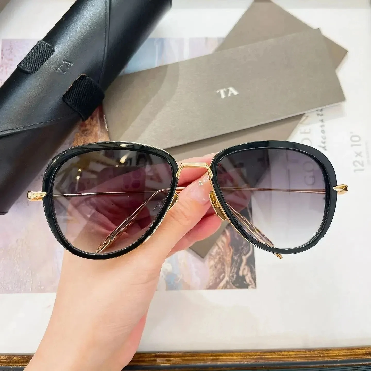 

Original Factory For DIYTA DT PERPLEXER-TWO DTS406 With Brand Box Oval Alloy+Acetate Frame Premium Retro Men Women Sunglasses