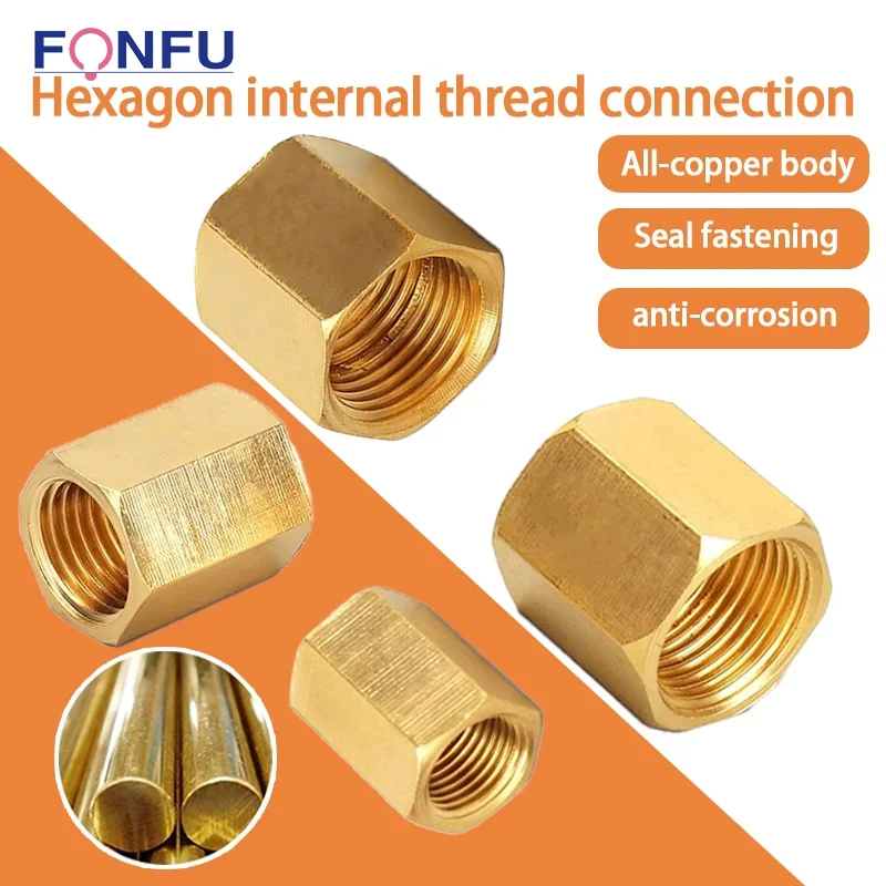 

10Pcs Female Thread Brass Pipe Fittings Hex Nut Rod Connector Coupling For Water Fuel Gas 1/8" 1/4" 3/8" 1/2" 3/4" BSP