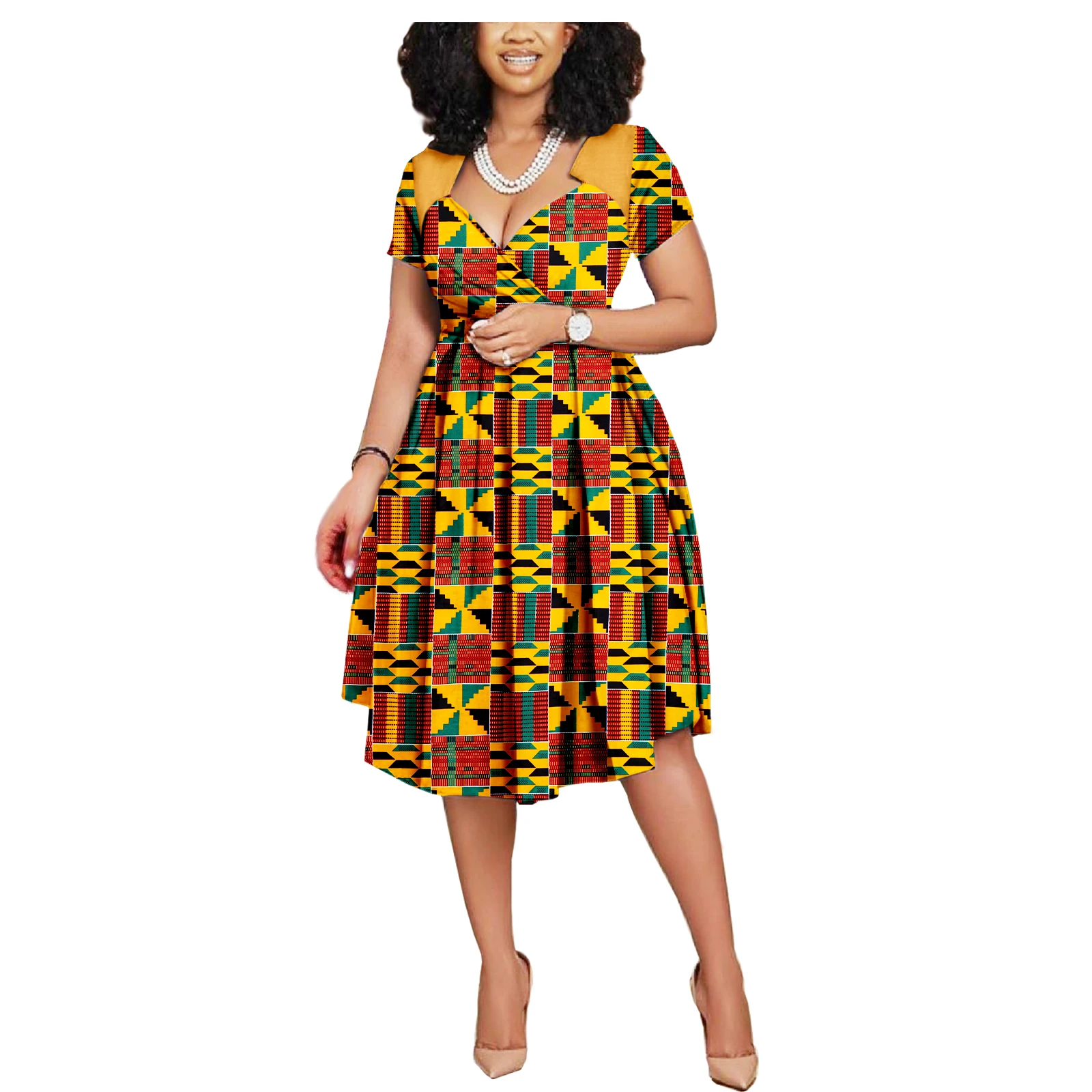 

African Dresses For Women Wax Print Dresses Dashiki Party Wedding Traditional Casual Dress
