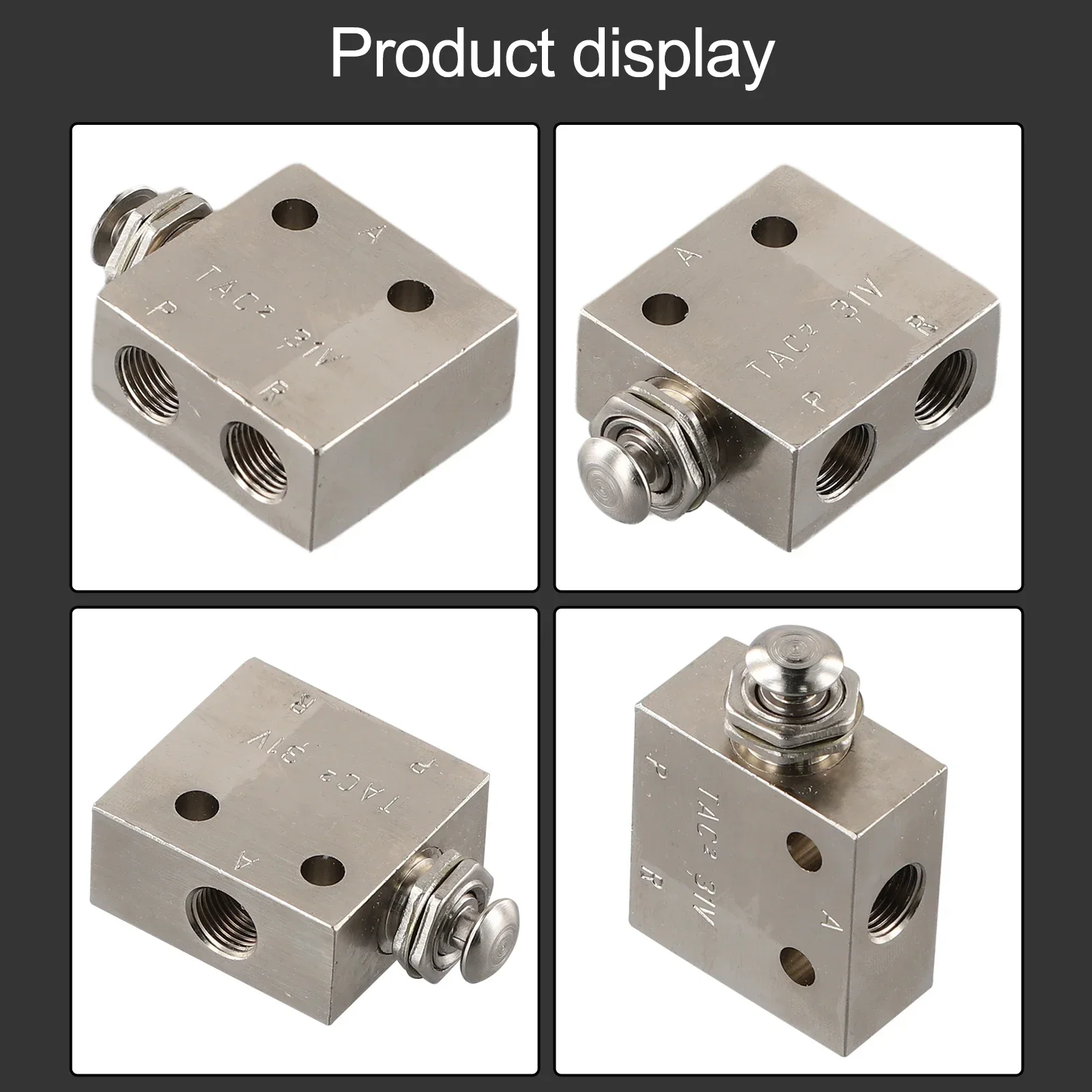 Valvola meccanica ad aria a 2 posizioni a 3 vie Valvola pneumatica ad aria con pulsante TAC2-31V Accessori per parti pneumatiche Nuovo