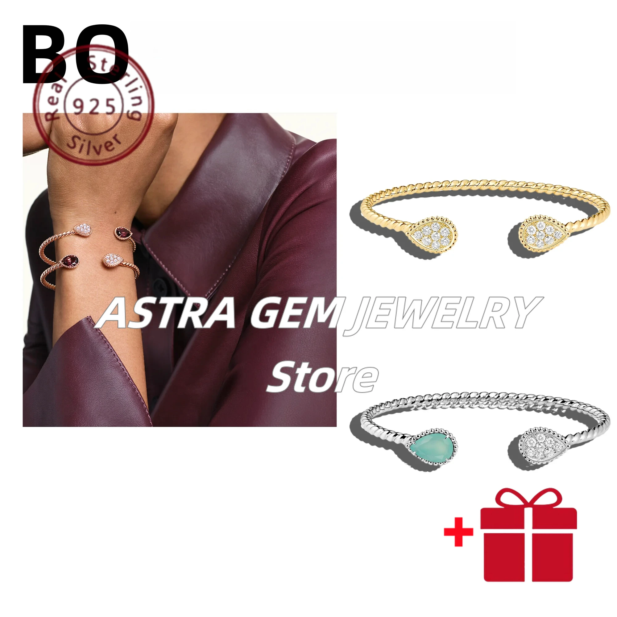 

French Bouchero Red Stone Bracelet - A Luxurious Bracelet, Classic and Romantic, Perfect Gift for Your Girlfriend's Birthday.