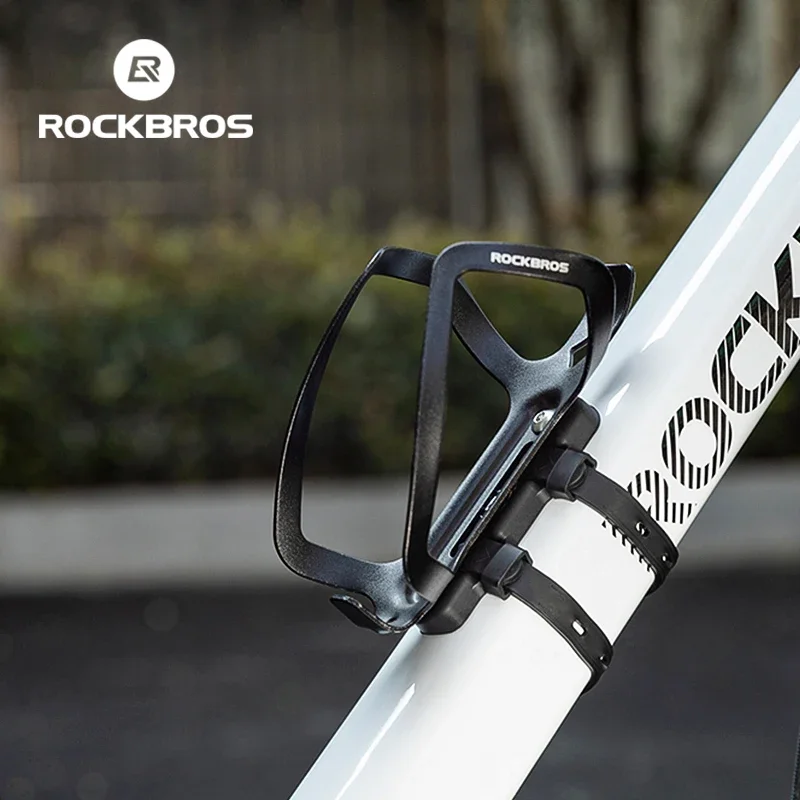 ROCKBROS-Adaptateur de montage de bouteille d'eau de vélo, bandage élastique en gel de silicone, sangle de bouteille, tige de dégager, cadre de fourche, accessoires de vélo