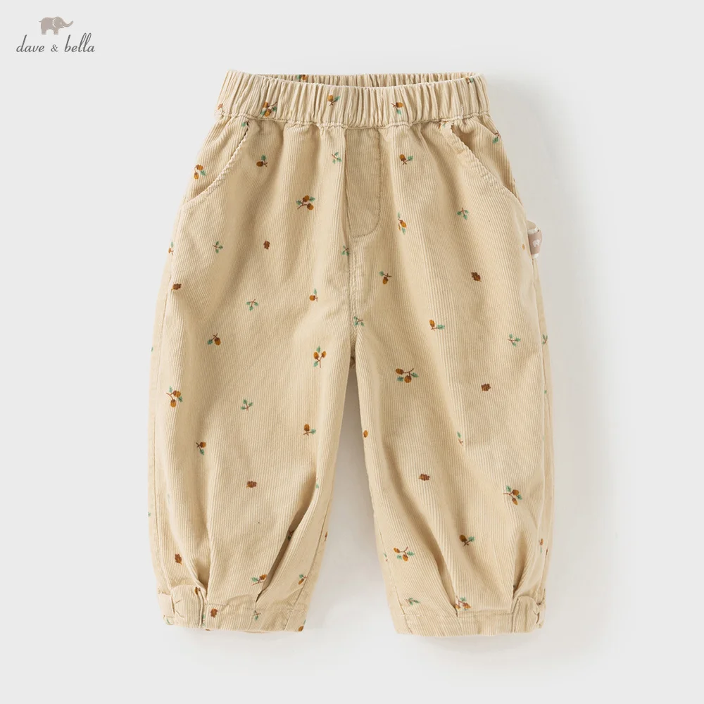 

Dave Bella Children's Baby Pants Autumn Girls Baby Fashion Casual Corduroy Sweet Cute Loose Straight Trousers Outdoor DB3252518