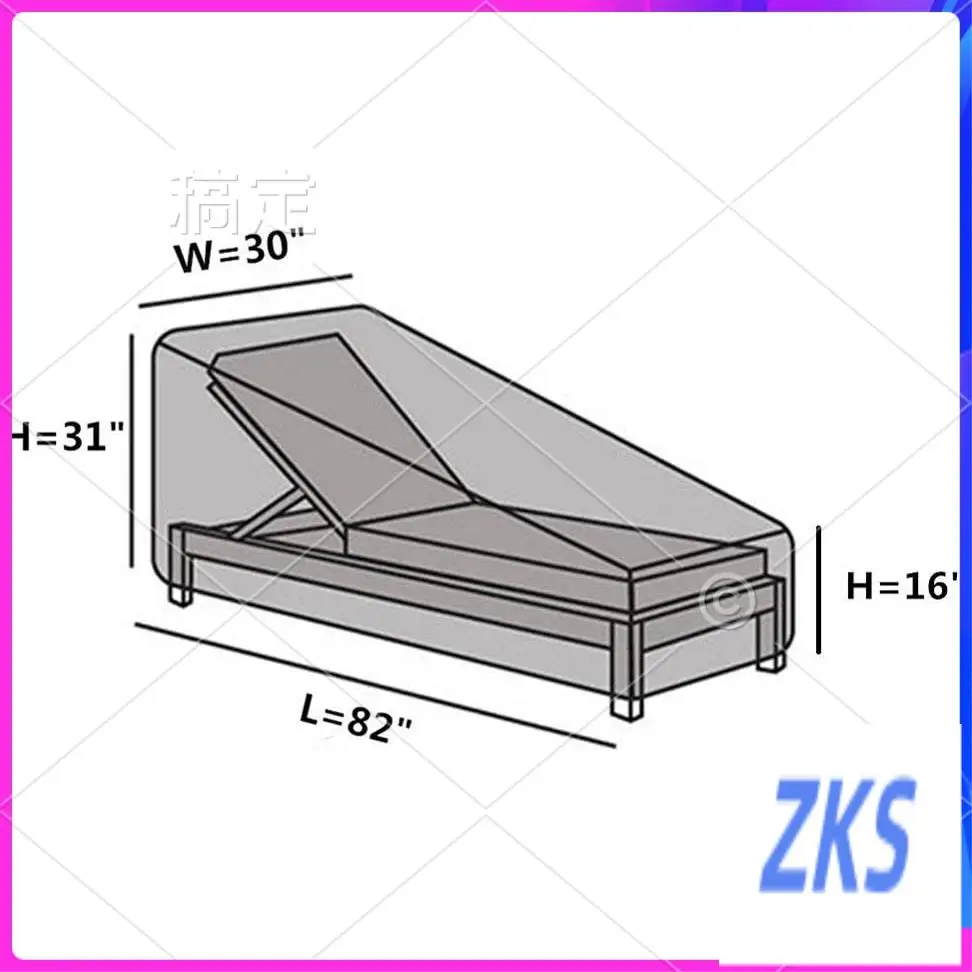 ZZ-Sonnenliege-Abdeckung, 208 x 76 x 41/79 cm, Sonnenliege-Abdeckung, wetterfeste Garten-Liege-Abdeckung für Gartenmöbel