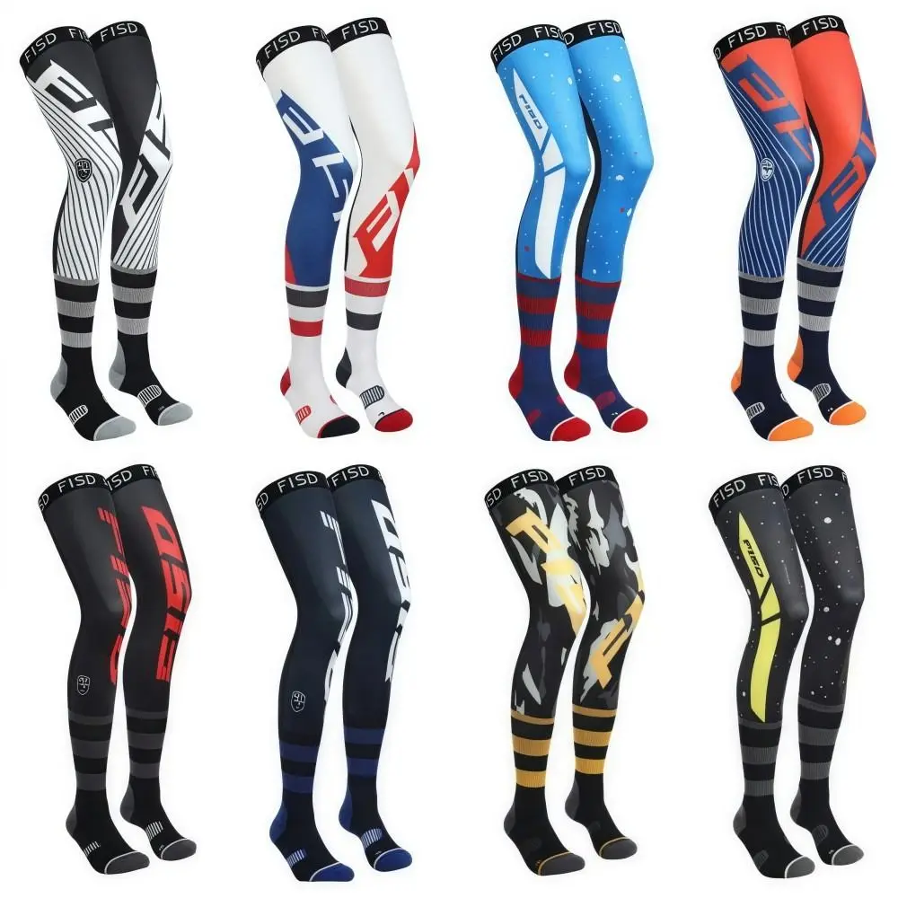 

Elasticity Motorcycle Knee Braces Compression Ice Silk Motocross Knee Socks Anti-slip Cool Patterns Motorcycle Sports Sock