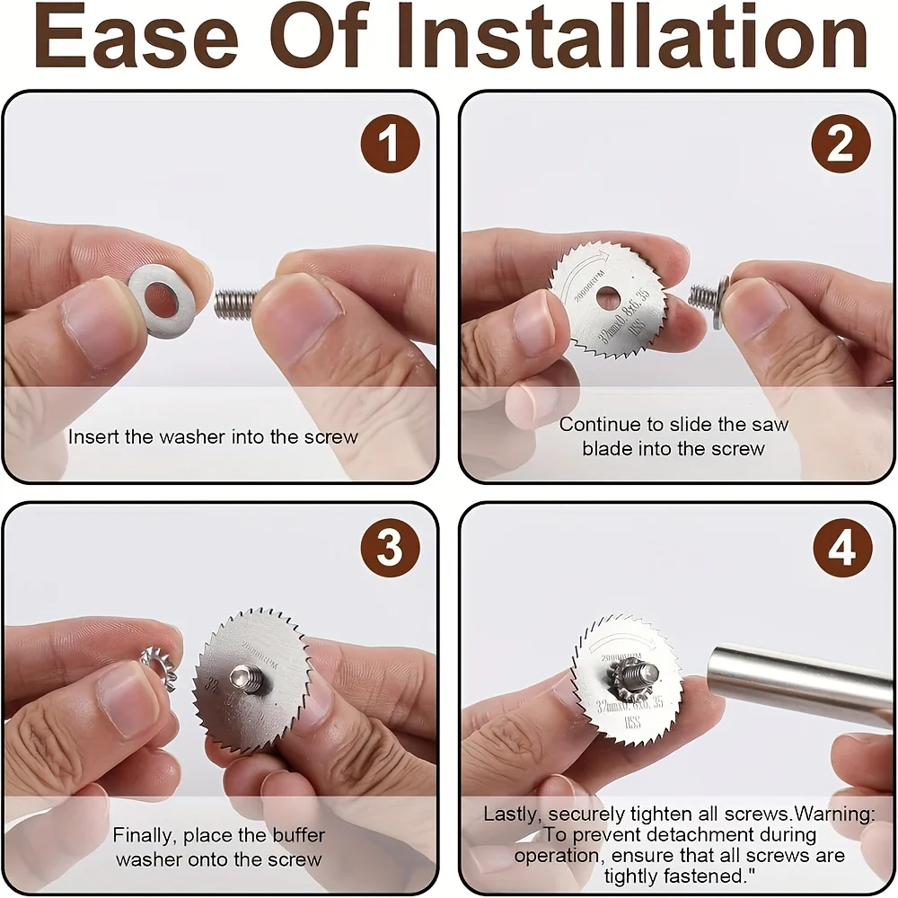 고속 강철 절단 휠 - 1/4 헥스 샹크 얇은 블레이드 로터리 톱용 교체 가능한 절단 헤드 5개 포함
