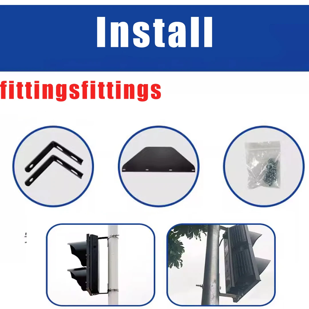 8인치(200mm) 보행자 신호등, AC85-265V, PC 하우징 IP58 방수, 실외용 - 도로 및 교육용 지원