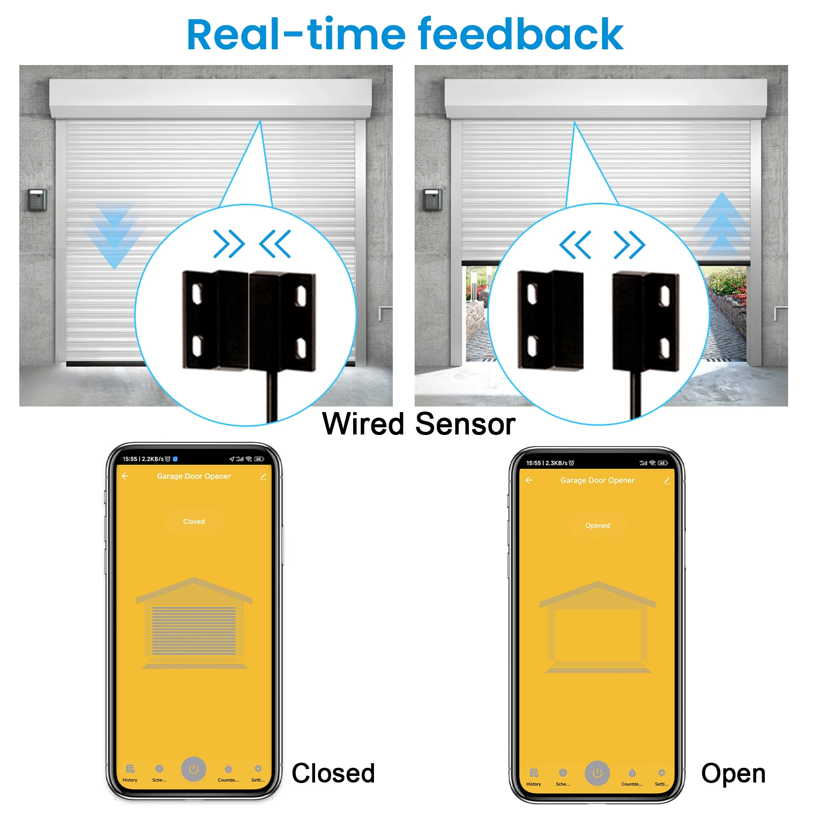 Imagem -05 - Loratap-wifi Garage Door Opener Wired Sensor Contatos Tuya Smart Life Controle Remoto Trabalhar com o Google Assistant Alexa