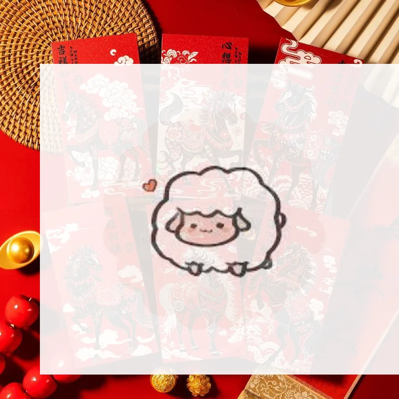 

6-Pack 2026 Year Of The Horse Chinese New Year Lucky Money Envelopes, Cartoon Red Packet For Spring Festival