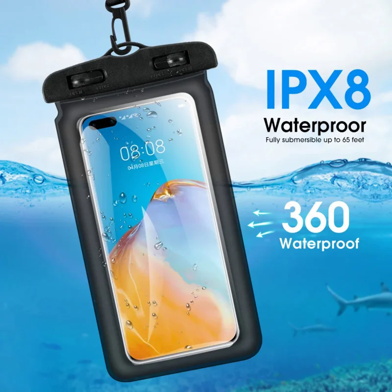 Floating airbag waterproof swim bag phone case for iPhone 15 14 13 waterproof phones pouch universal underwater phone protector