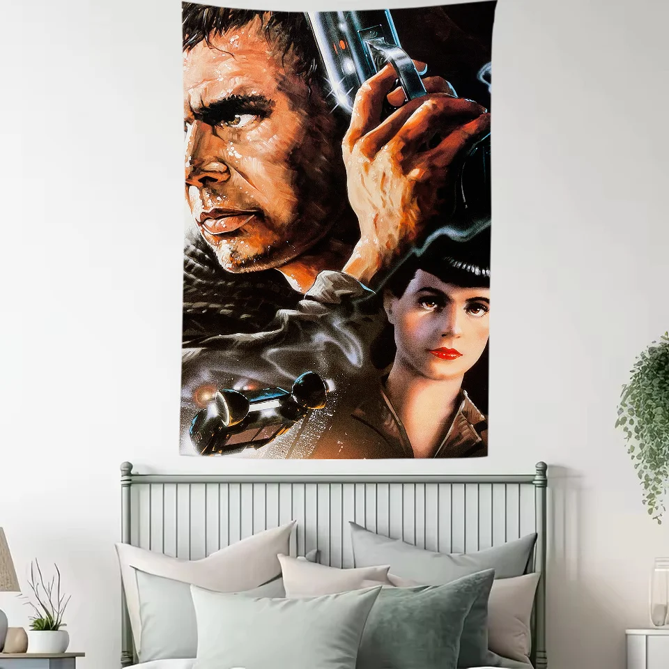 80s Movie B-Blade Runner Tapestry Polyester Printed Gift Banner Home or Outdoor For Decoration Tapestry