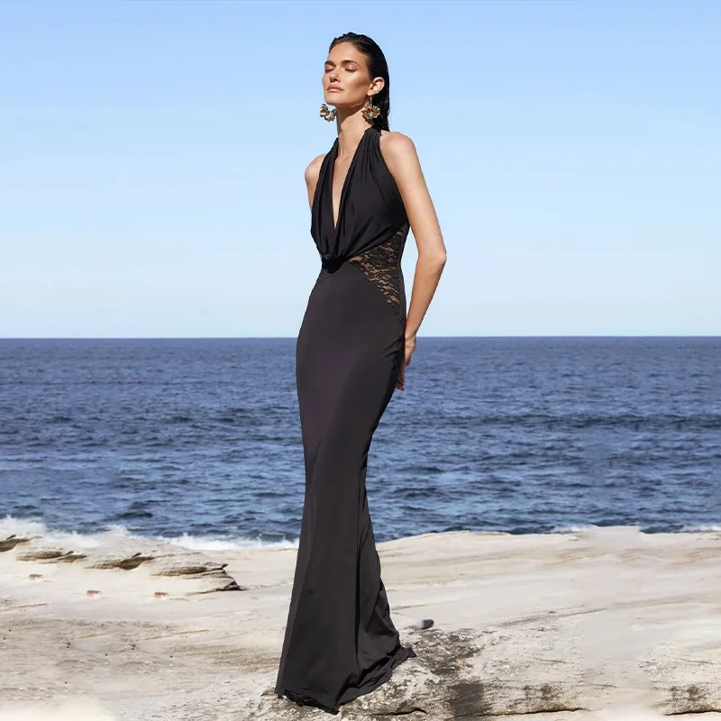 

Платья, кружево, темперамент, висячая шея, v-образный вырез, бретелька на спине, тонкая юбка на бедрах с рыбьим хвостом, юбка для мытья полов