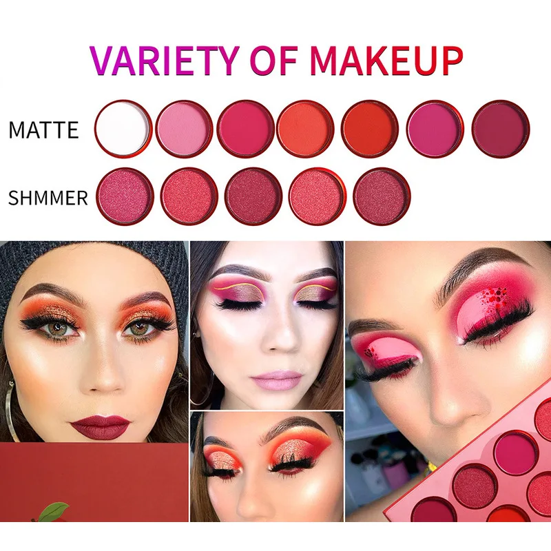12-color Fruit Series Eyeshadow Palette, Pearlescent, Matte, Easy To Apply, Smoky Eye Eyeshadow