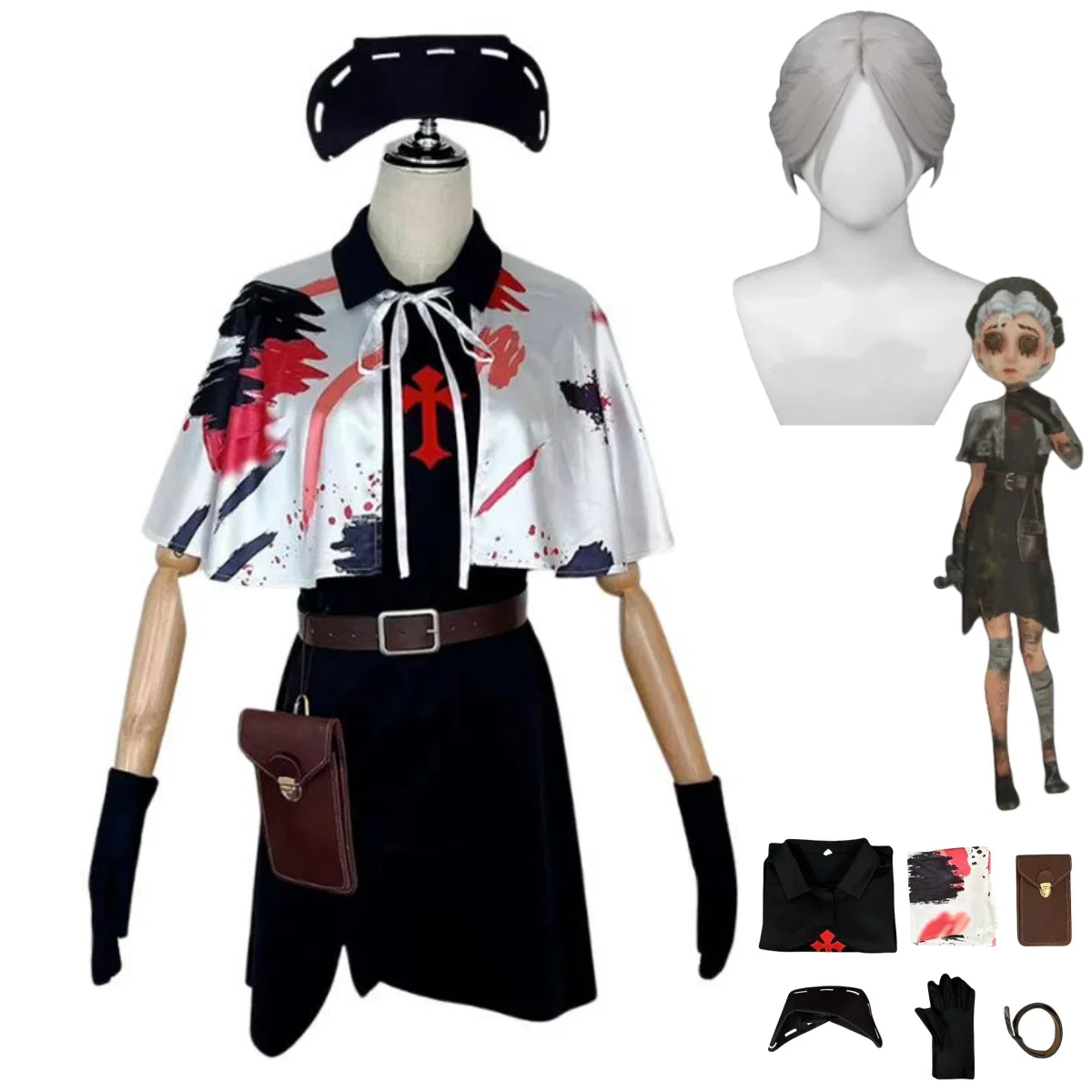 Game Identity Ⅴ Emily Dyer Lydia Jones Cosplay Costume Doctor Another Side Wig JK Uniform Dress Shaw Woman Halloween Party Suit