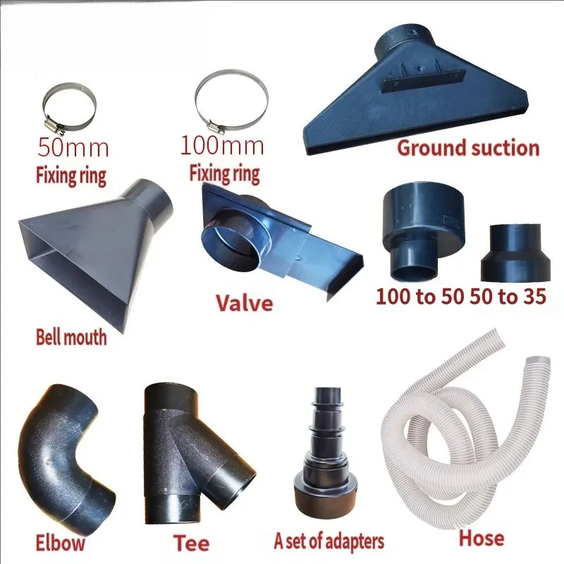 Suction Port Industrial Woodworking Dust Collection Pipe Interface Pipe Joint Three-Way Cloth Bag Hose Vacuum Cleaner Adapter