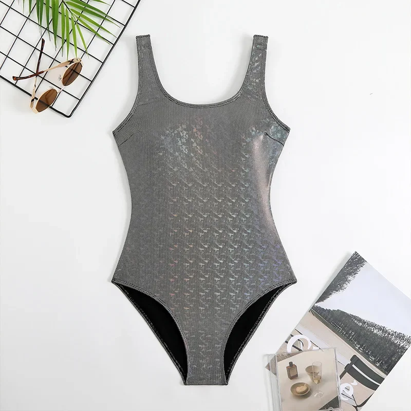 2025 nuevo traje de baño con estampado de escamas de sirena, traje de baño de una pieza para mujer, traje de baño deportivo de carreras, Monokini para mujer, ropa de playa