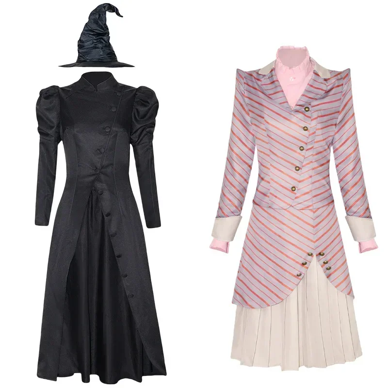 Movie Evil Elphaba Thropp Role Playing Costume Witch Dress Hat Uniform Western Halloween Party Evil Witch Costume