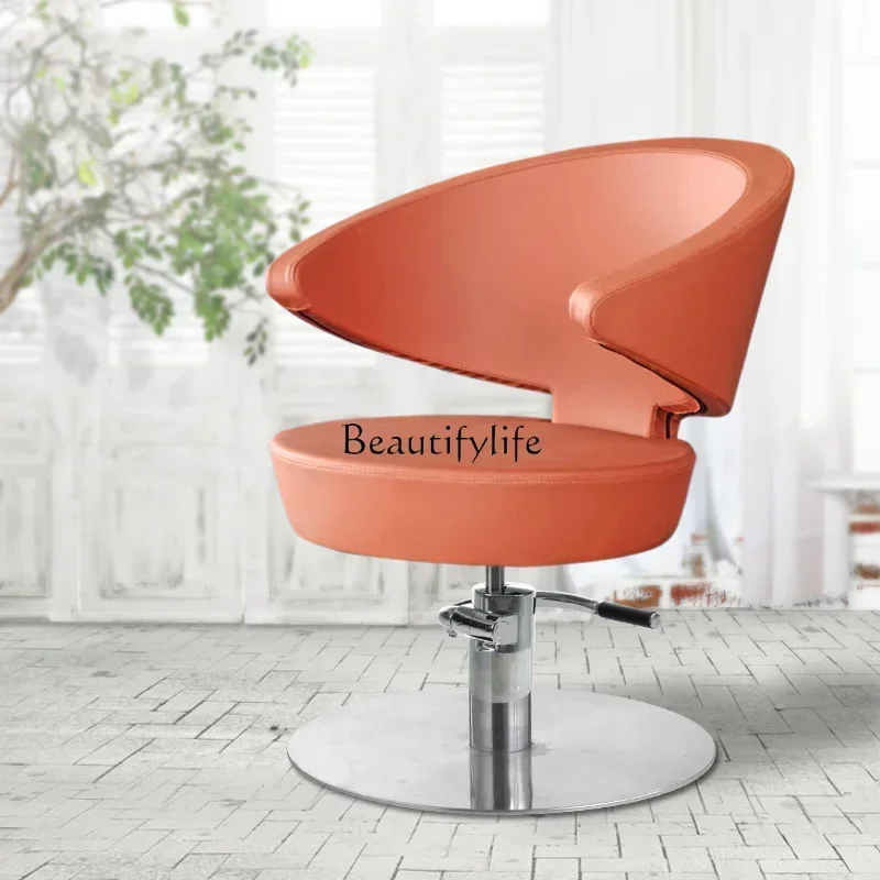 Fashion Salon Hairdressing Chair round Sitting Surface round Chassis Chair