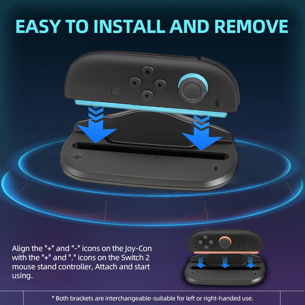 ที่จับเมาส์ 2 ชิ้น สำหรับ Nintendo Switch 2 จอยคอน ที่ยึดคอนโทรลเลอร์ โหมดเมาส์ ฐานรองสำหรับอุปกรณ์เสริม Switch 2