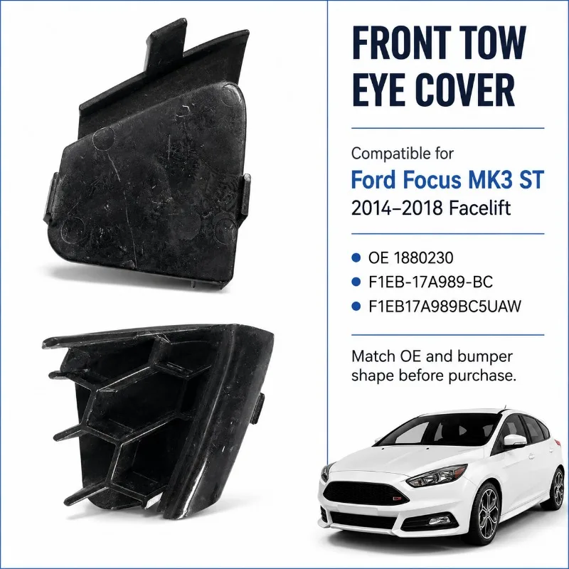F1EB17A989BC5UAW 1880230 F1EB-17A989-BC Front Bumper Tow Hook Eye Cover Cap for Ford Focus MK3 ST RS 2014-2018 - view 3