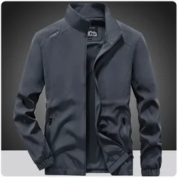 Men's Spring Autumn Lightweight Varsity Jacket Windbreaker Bomber Jacket Windproof Gym Sport Hiking Fishing Camping Coat Outwear