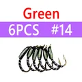 6 piezas, talla 14, verde