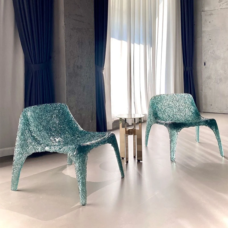 

Art crystal transparent back chair, creative niche high-end sense