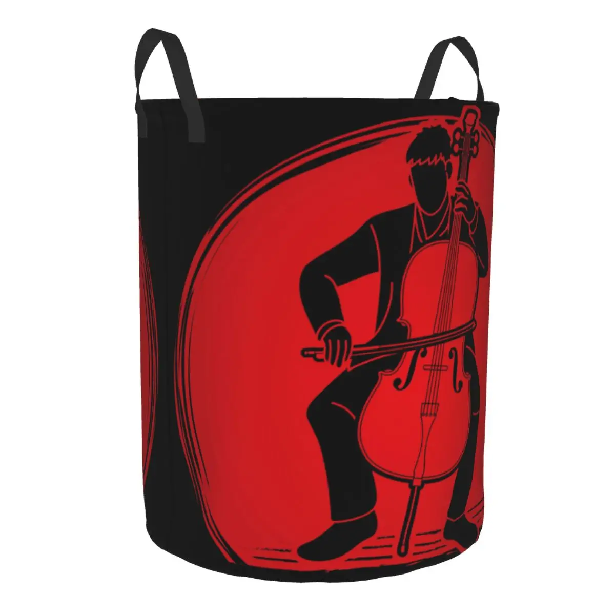 Laundry Basket Cello Musician Orchestra Instrument Cloth Folding Dirty Clothes Toys Storage Bucket Household Storage Basket