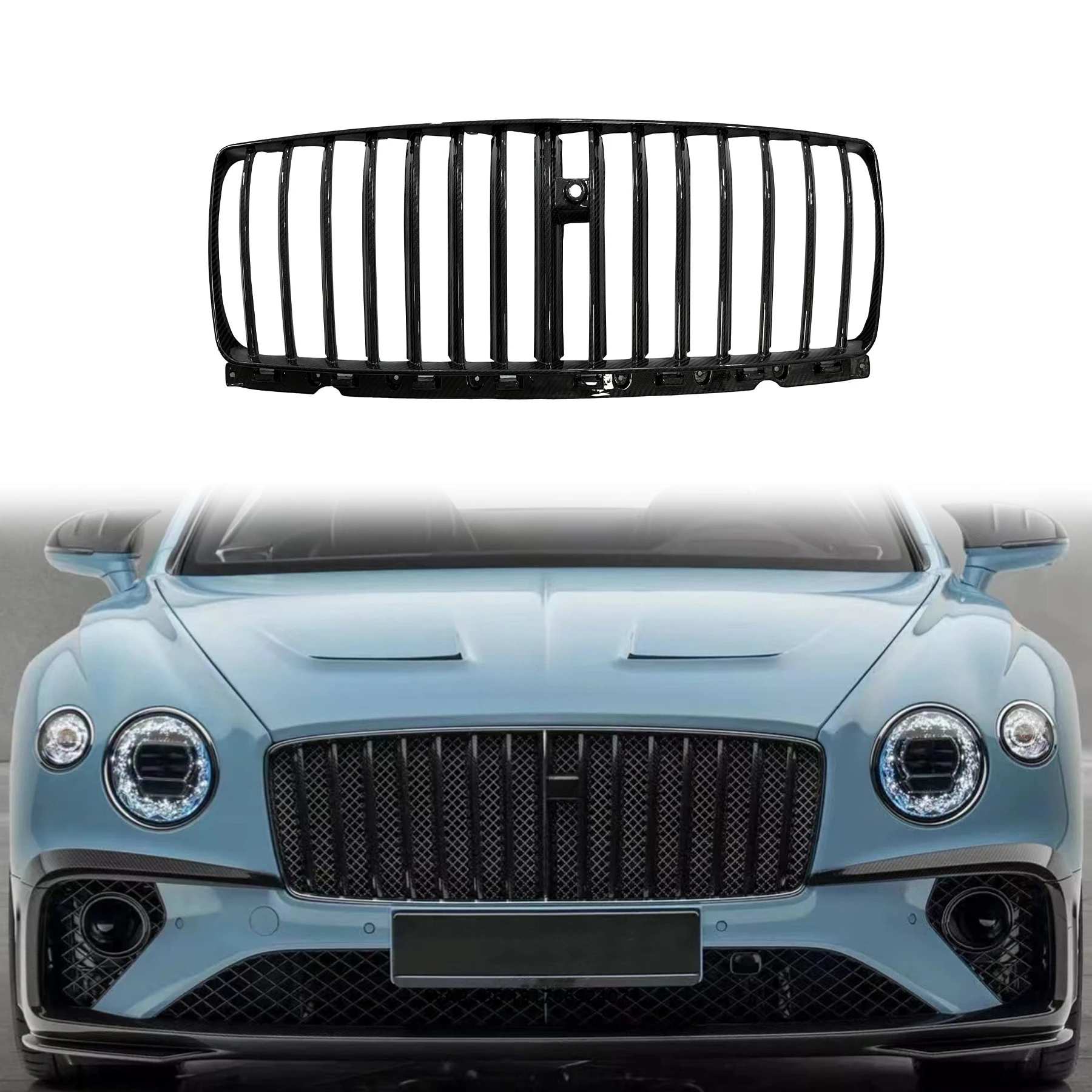

Continental GT M Style Dry Carbon Fiber Body Kit Automotive Accessories Front Bumper Grille for ‘Bentley Continental GT