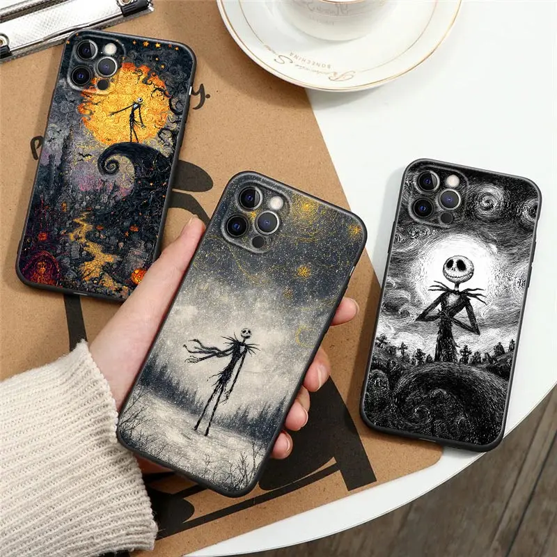 

Jack Skellington Halloween Phone Case For Apple iPhone 17 16 15 14 13 12 11 Pro Max 16 Plus 17Air 17Pro Back Cover Silicon Funda