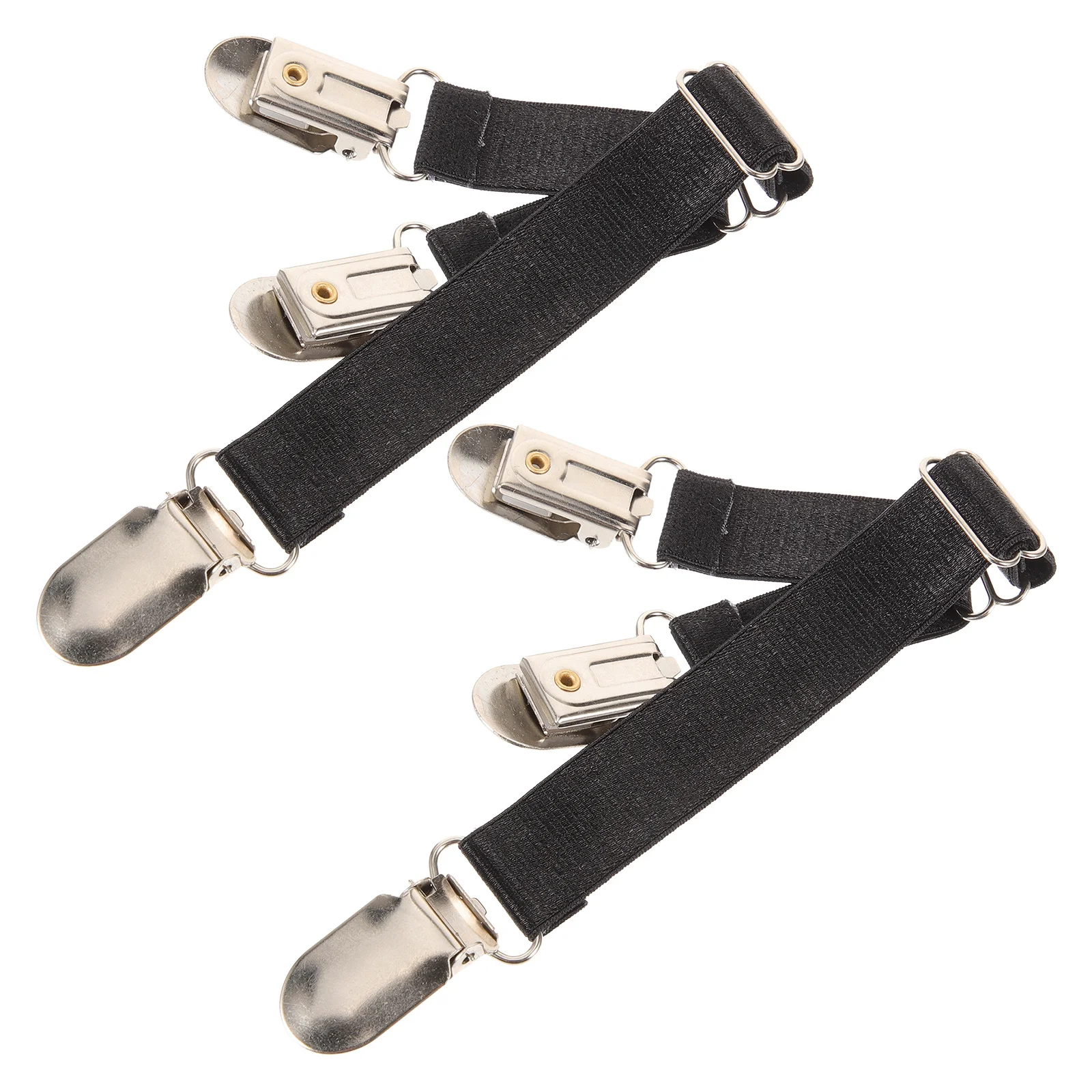 

2Pcs Duckbill Adjustable Sock Clamp Shirt Stay Non-Slip Garter Strap Shirt Keeper for Men Women Fixed Strap Non-Slip Sock Clamp