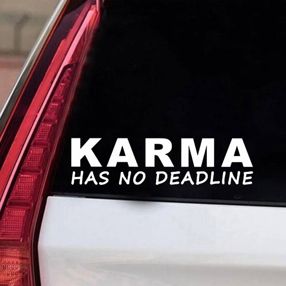 20x5cm, KARMA HAS NO DEADLINE Self-Adhesive Vinyl Sticker for Cars, Trucks, Motorcycles, Laptops, Windows, Glass, Walls - Indoor