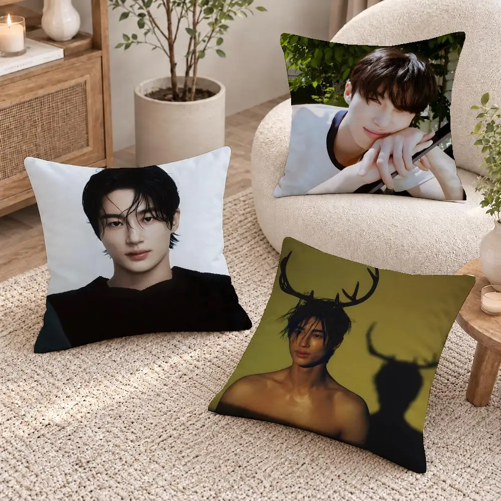 Hot Actor Byeon Woo-seok Cushion Cover Short Plush Pillow Cover, Washable Wrinkle-Resistant for Sofa Bedroom Decor Gift