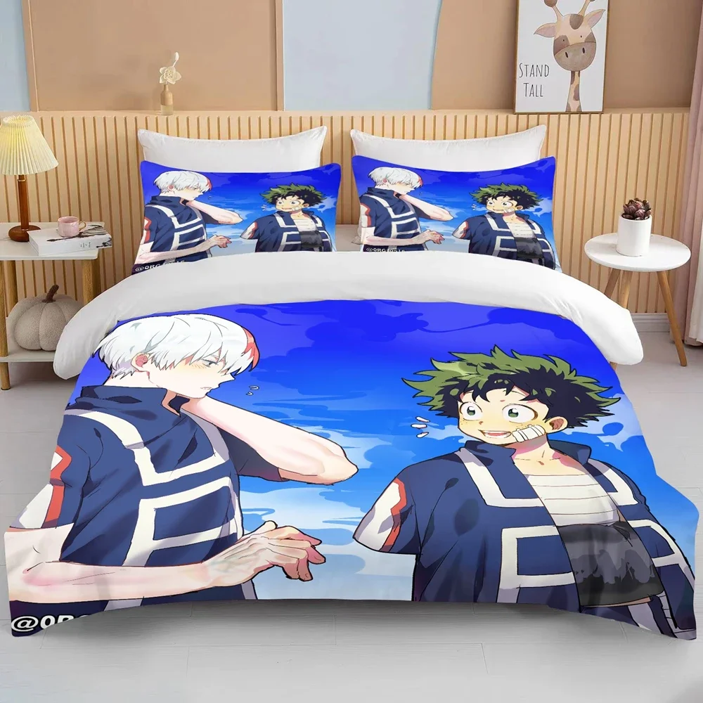 

3PCS Single-sided Anime Printed Comforter Bedding Sets Comfortable Bedspreads Comforter Duvet King Queen Bedding Birthday Gift