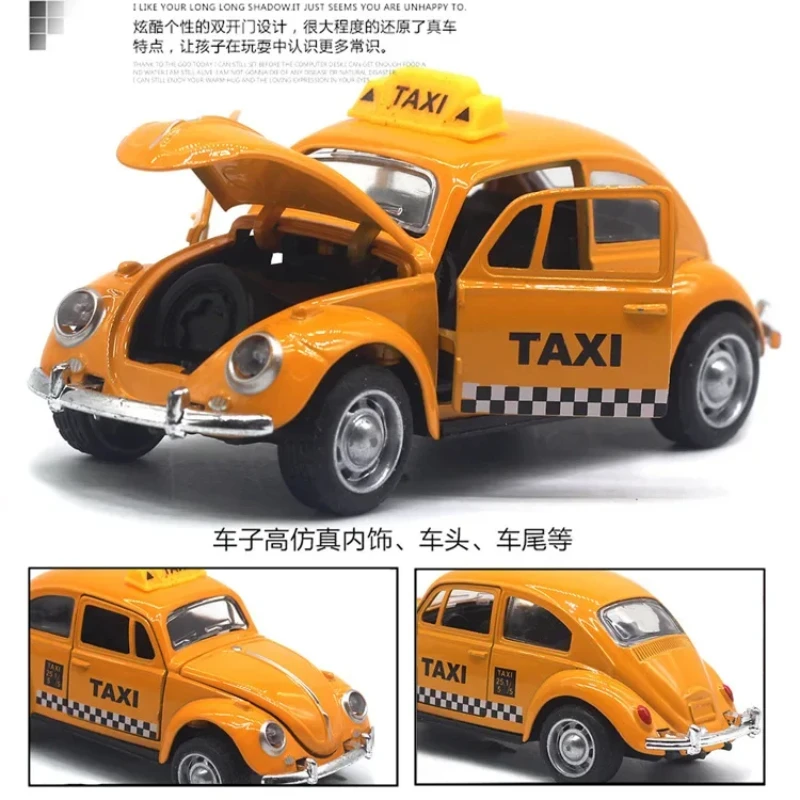 

1:32 Alloy Volkswagen Beetle, classical police car, taxi, racing car, rebound car model, children's toy gift