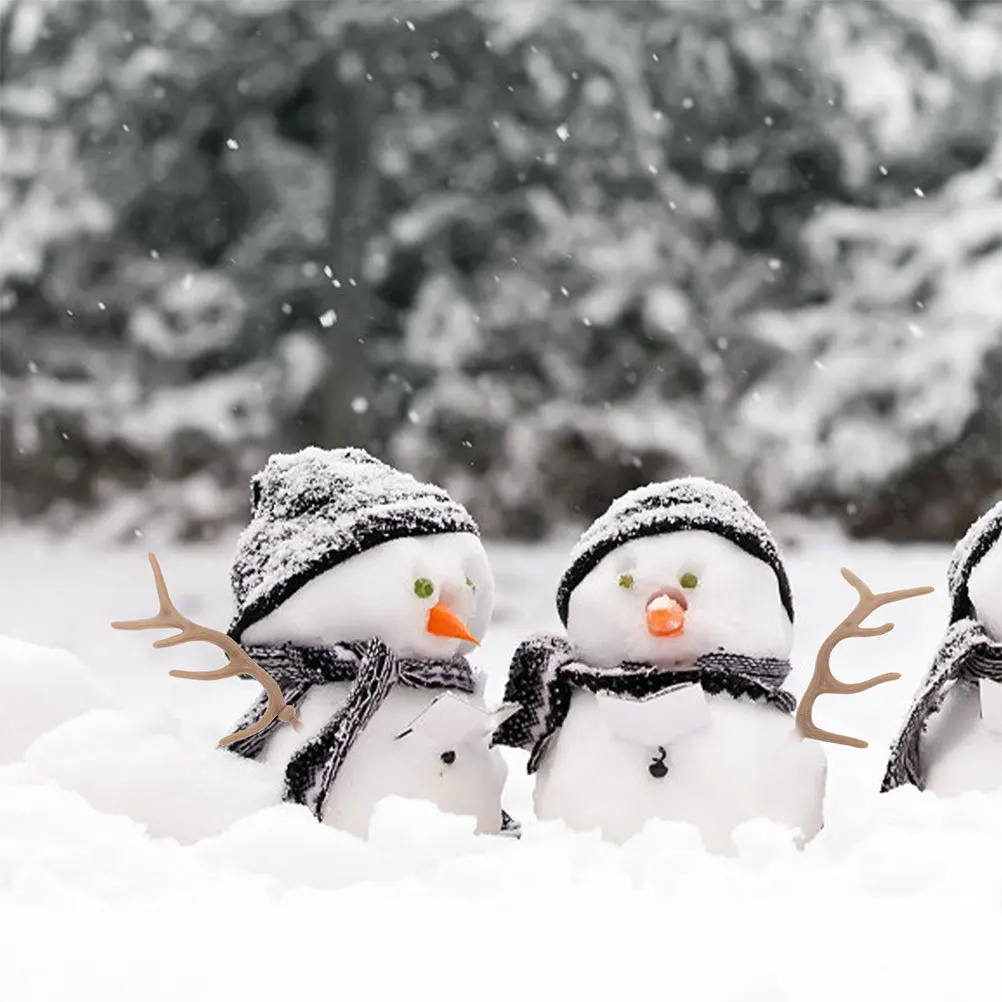 

Plastic Deer Antlers Snowman Hand Twigs Holiday Decorations Diy Christmas Craft Accessories Mini Antlers For Headband