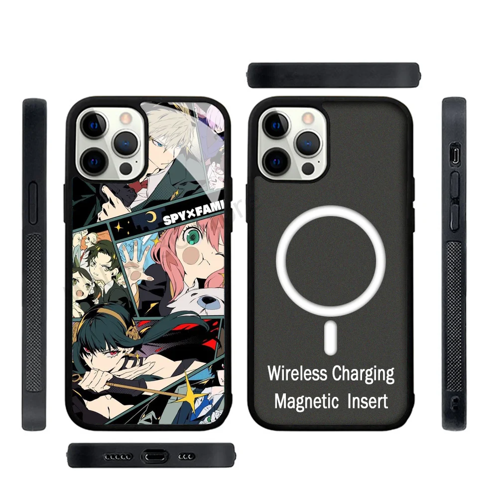 Kawaii Anya SPY X FAMILY Anime Phone Case Strong Magnetic For IPhone 15 14 13 Pro Max 11 12 Mini For Magsafe