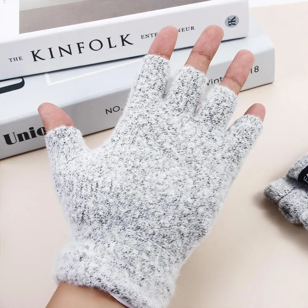 

Half-finger Gloves Driving Gloves Velvet Knitted Cashmere Gloves Female Gloves Winter Heated Gloves USB Electric Heated Gloves