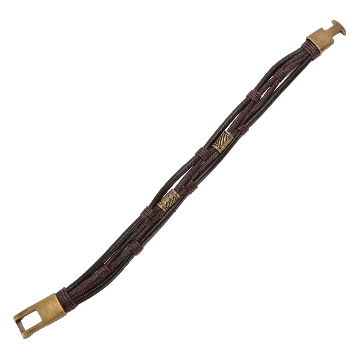 1Pcs Authentic Bracelet for Men Vintage Style Wristlet with Metal Alloy Closure Comfortable Breathable