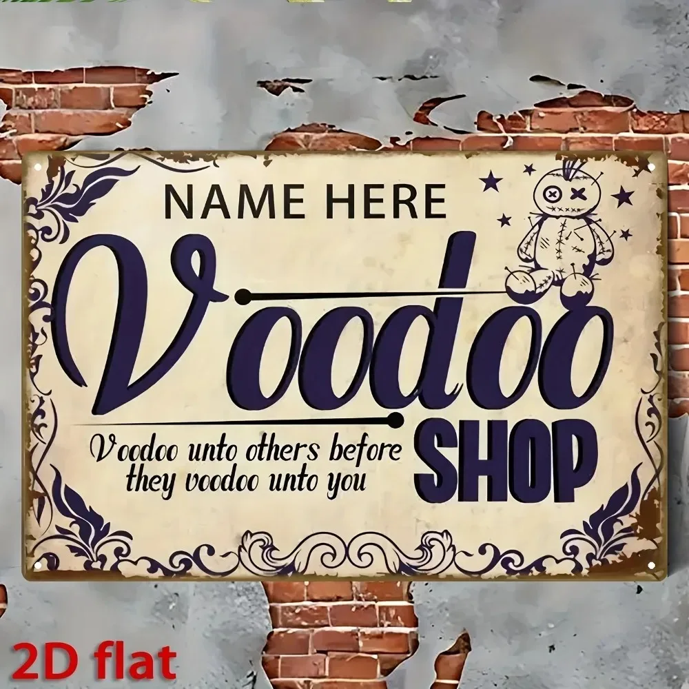 8×12Inch 20×30CM Personalized Custom 2D Flat Vintage Tin Metal Sign Voodoo Mystic Element Waterproof Bedroom Bar Cafe Garden Out