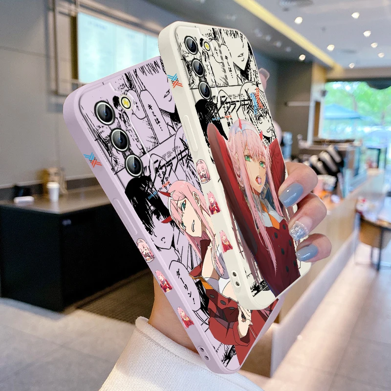 DARLING In The FRANXX Phone Case For Samsung Galaxy S24 S23 S22 S21 S20 Pro FE Plus Ultra Liquid Left Rope Cover