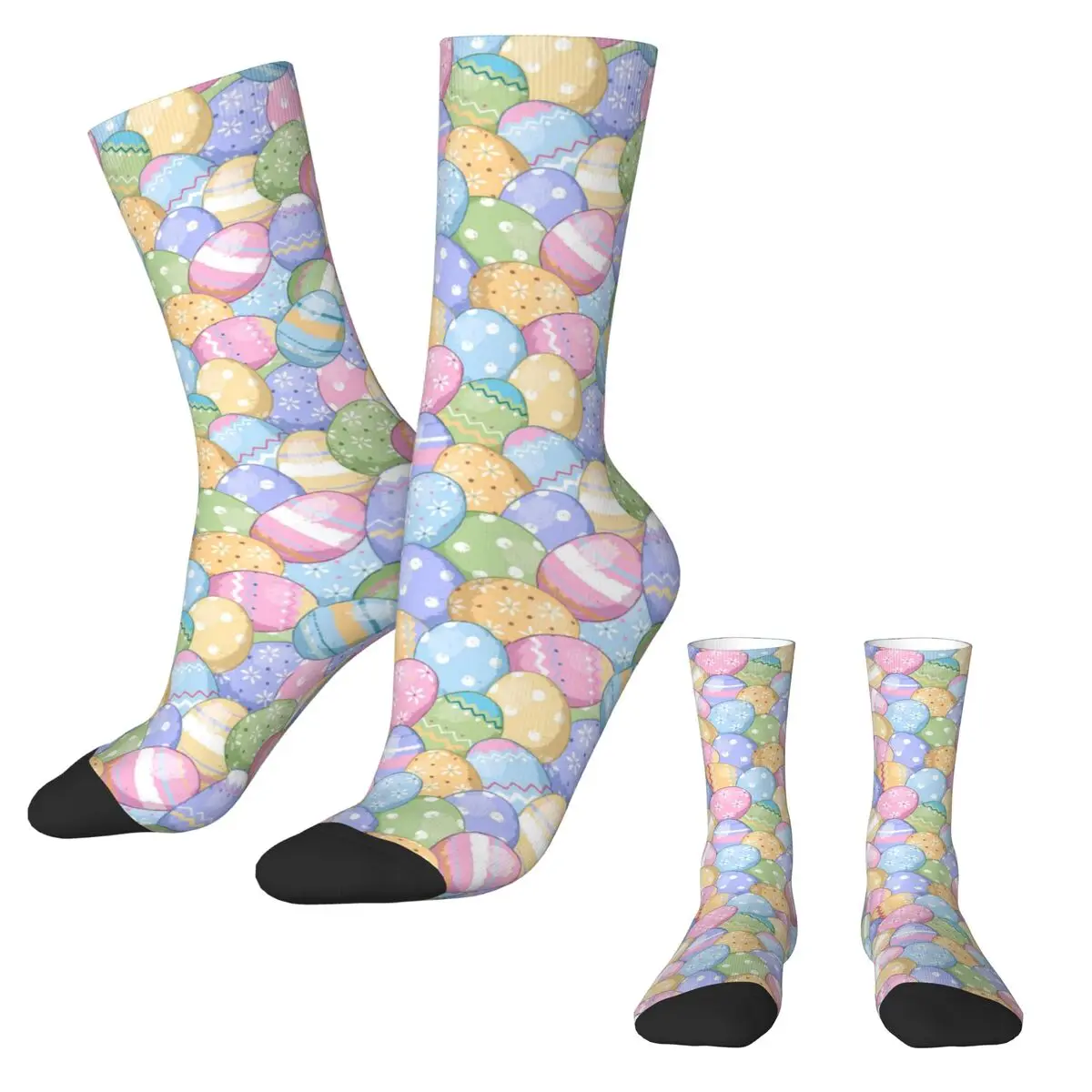 Easter Day Print Socks Colorful Eggs Gothic Stockings Women Men Comfortable Outdoor Sports Socks Spring Graphic Anti Slip Socks