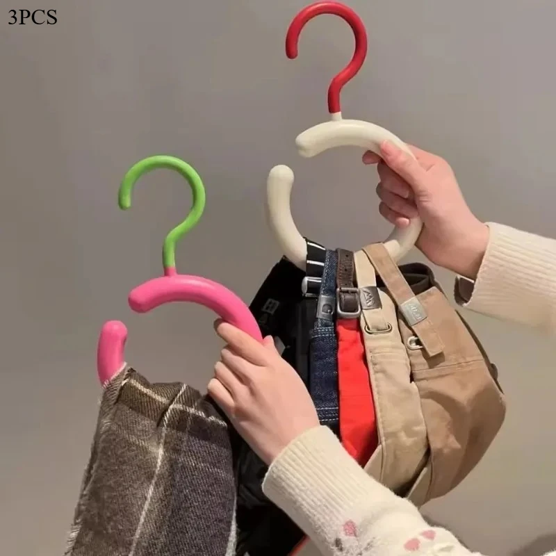 3Pcs Dopamine Creative Circular Hanger Anti Slip Falling Hat Silk Scarf Multi Functional Household Storage Artifact Simple