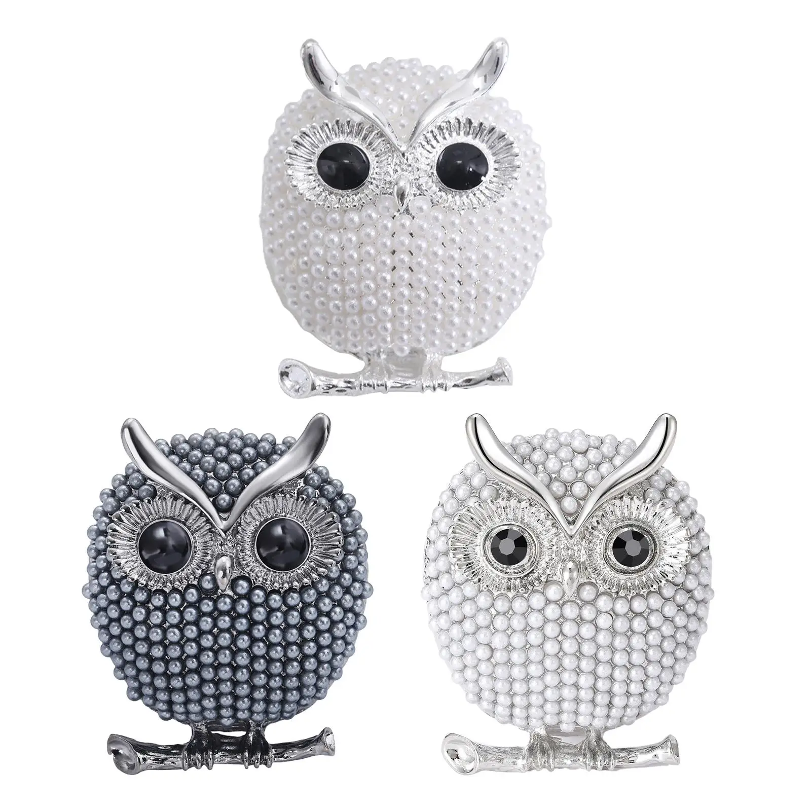 Pearl Owl Brooches Birds Brooch Pin Lapel Badge Pin Modern Unique for Clothes Women and Men Backpack Ladies Grandmother Gift