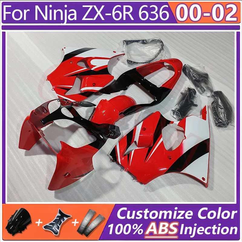 

Комплекты обтекателей для мотоциклов Kawasaki Ninja636 ZX6R636 ZX-6R636 2000-2002, обтекатели-спойлеры ZX-6R ZX6R 636 00 01 02, облицовка кузова