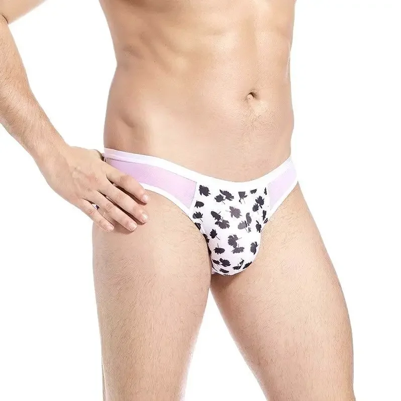 Mutandine da uomo con fiori U Custodia convessa Slip Spettacolo dal vivo Danza Festa privata Costumi BF Harajuku