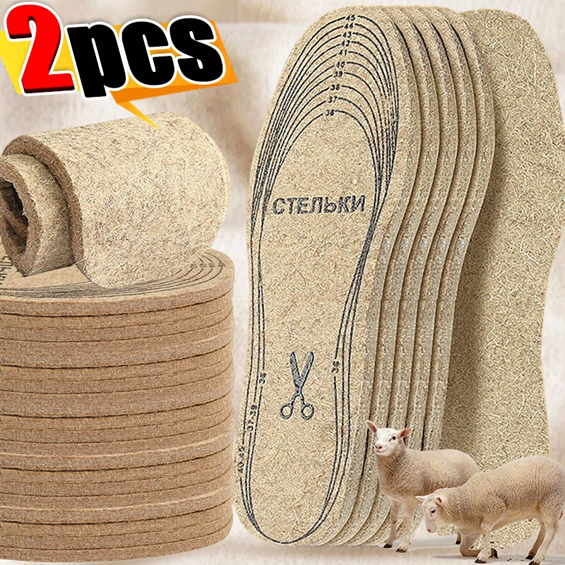 

Wool Felt Insoles for Men Women Scalable Warm Shock-absorbing Insoles Shoes Pads Breathable Boots Pad Keep Warm Thicken Insole