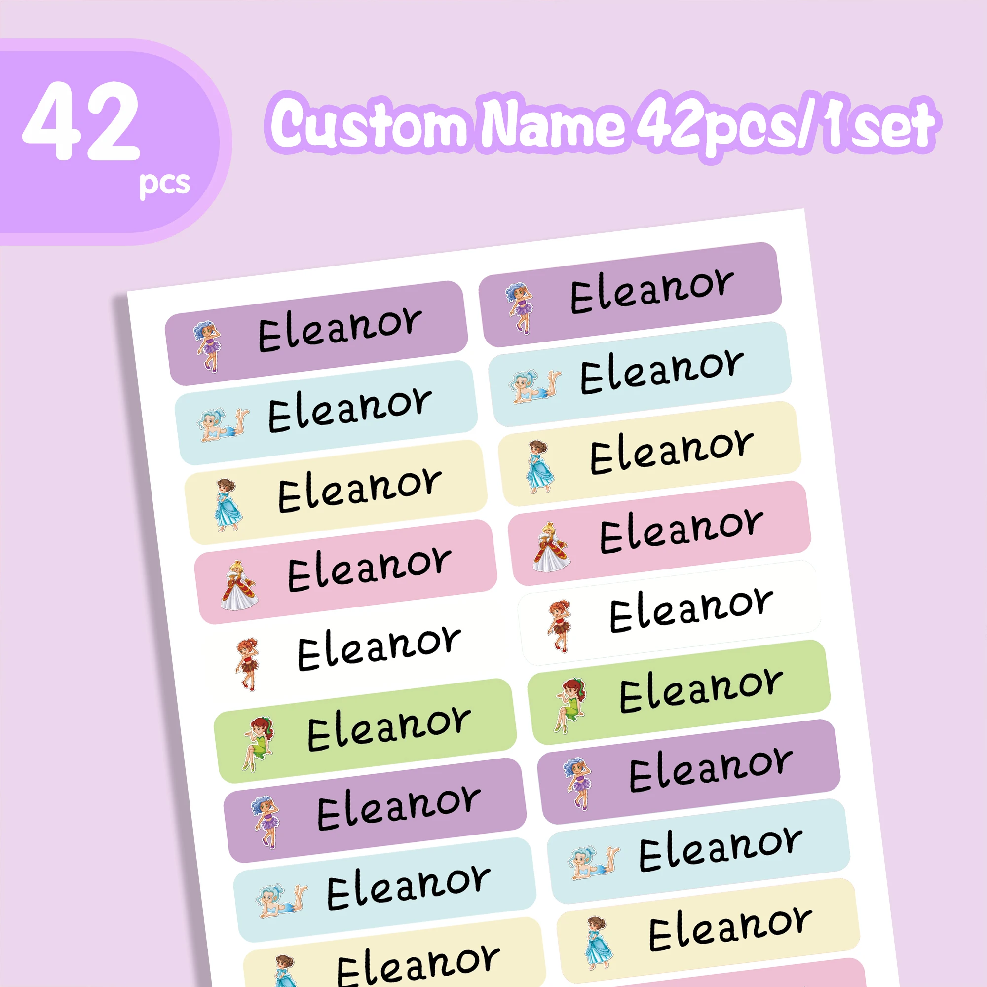 126/168pcs Personalized Name Stickers Customizable Tag Textbook Label Pencil Stickers For Uniforms, Sheets, Hats, Shoes, Backpac